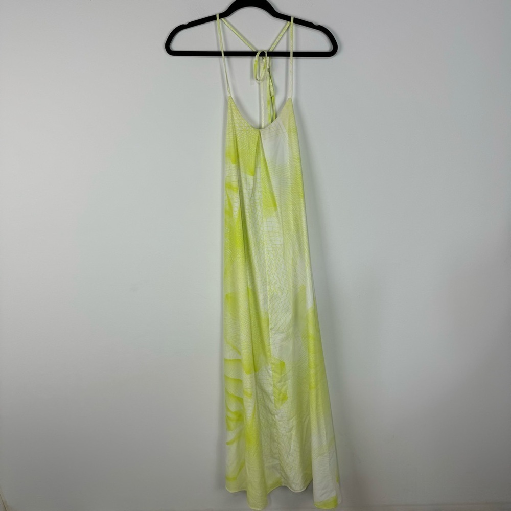 Asos Easy Breezy summer Neon Yellow Green Long Maxi Dress Beach Vacation